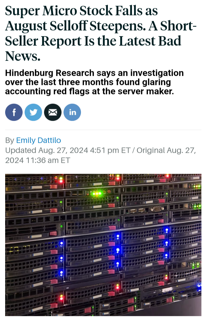 $Super Micro Computer (SMCI.US)$ Hindenburg Research always on point when he makes accusations, So I trust him 100%