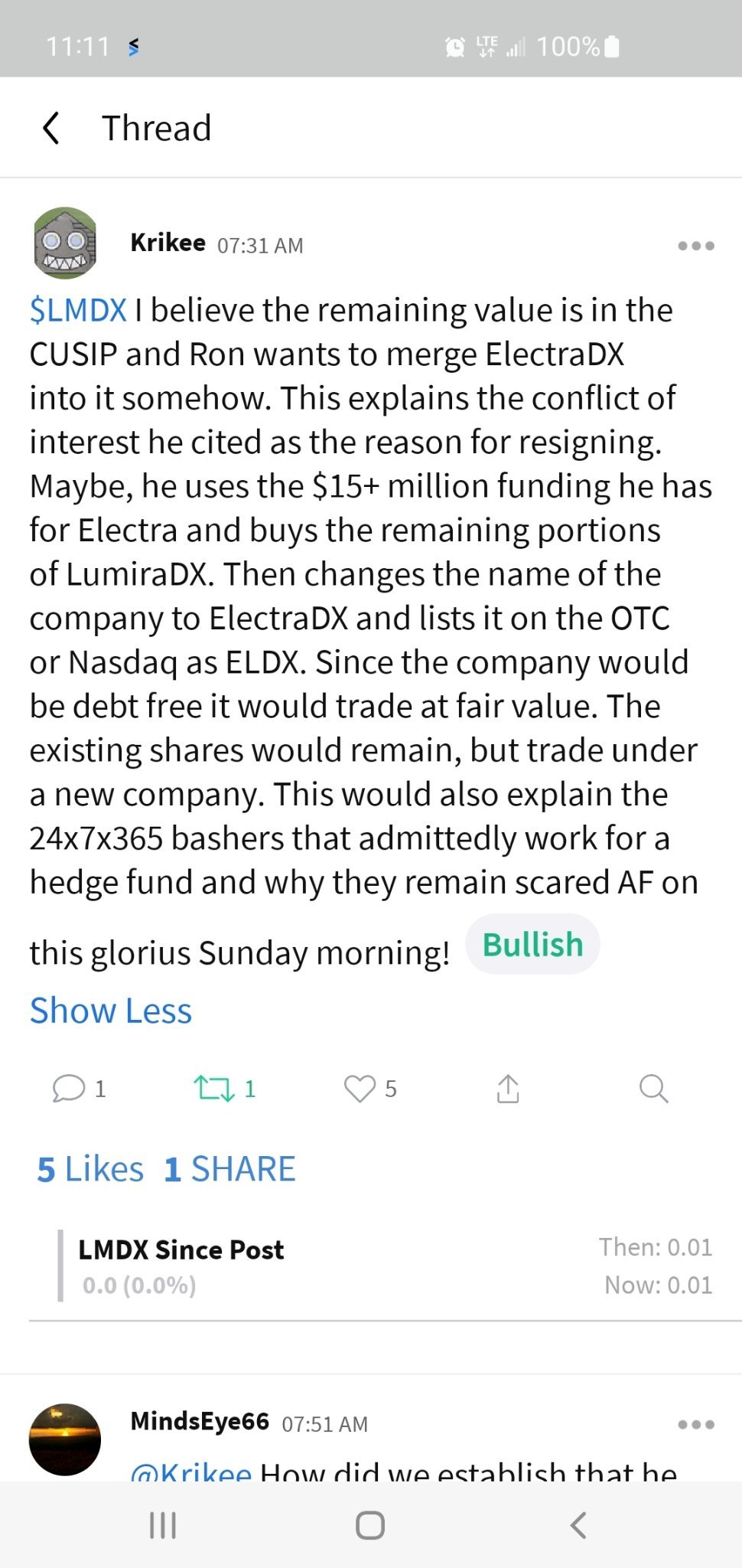 $LumiraDx (LMDXF.US)$ 任何事情都有可能