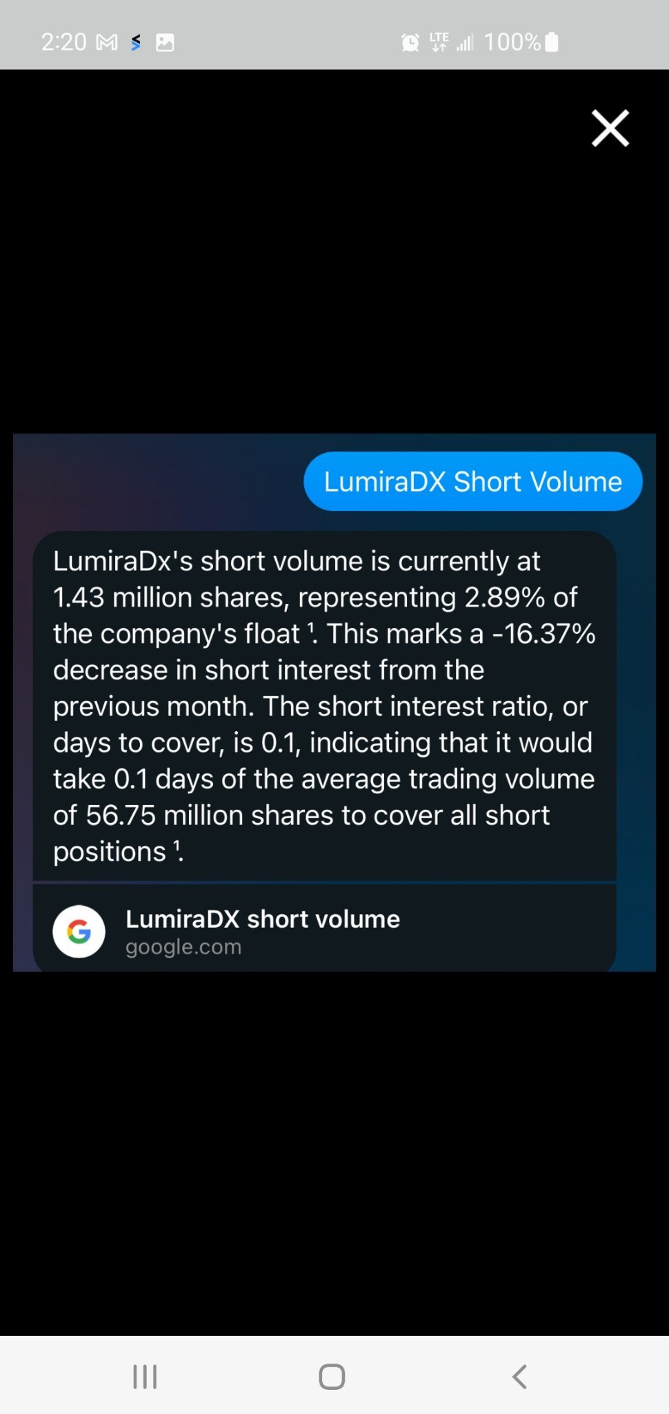 $LumiraDx (LMDXF.US)$ why people are saying shorts don't exist here, maybe because they are stuck shorts?