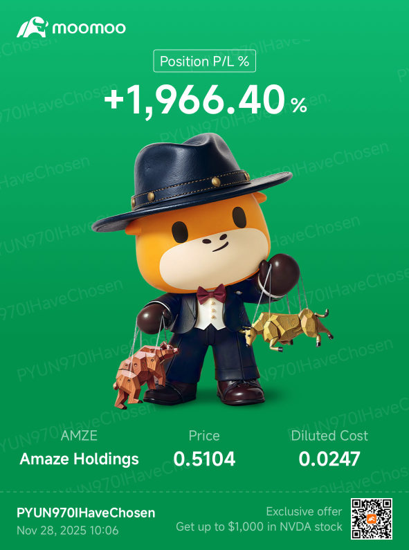 继续持有！💥AMZE！进展缓慢，但你在努力！祝大家好运！🍀