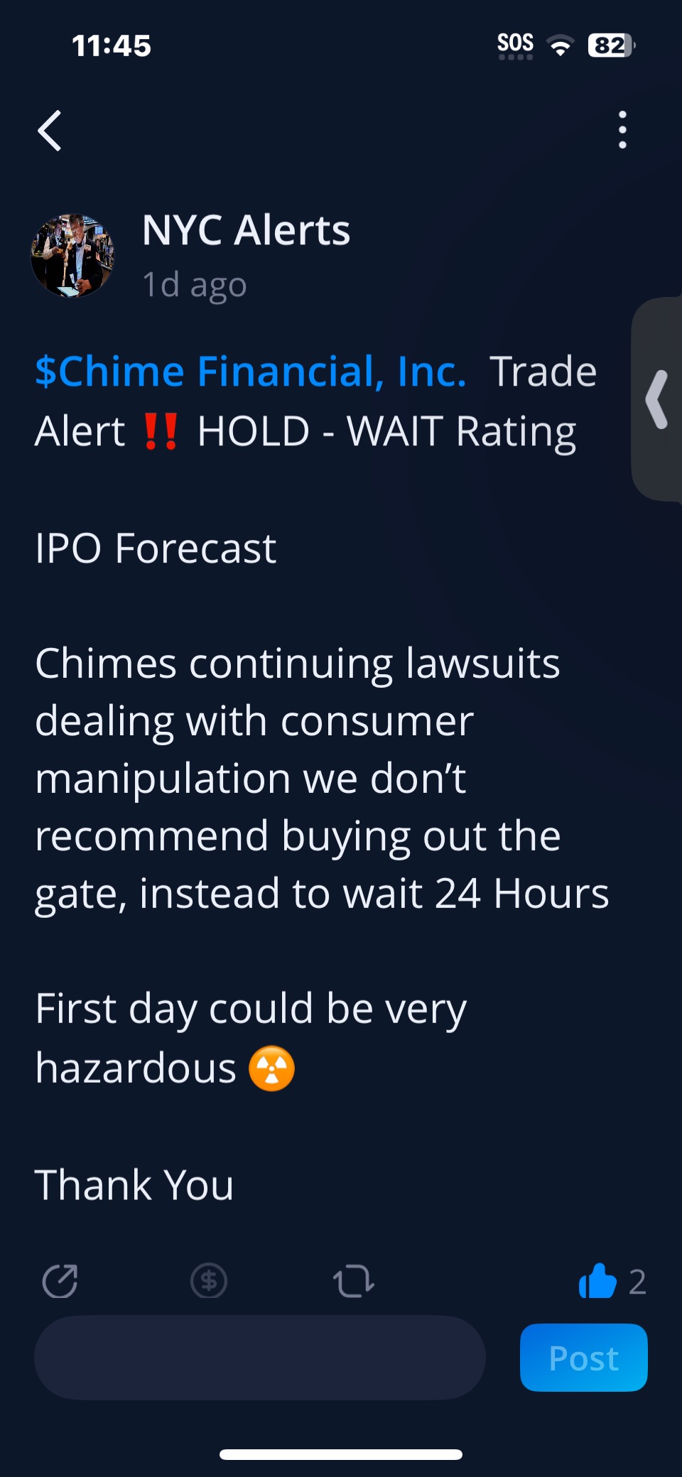 交易警报 ‼️ 持有 - 等待 Chime 银行的信号 - 类似于 $TGE 崩溃即将发生 06-06