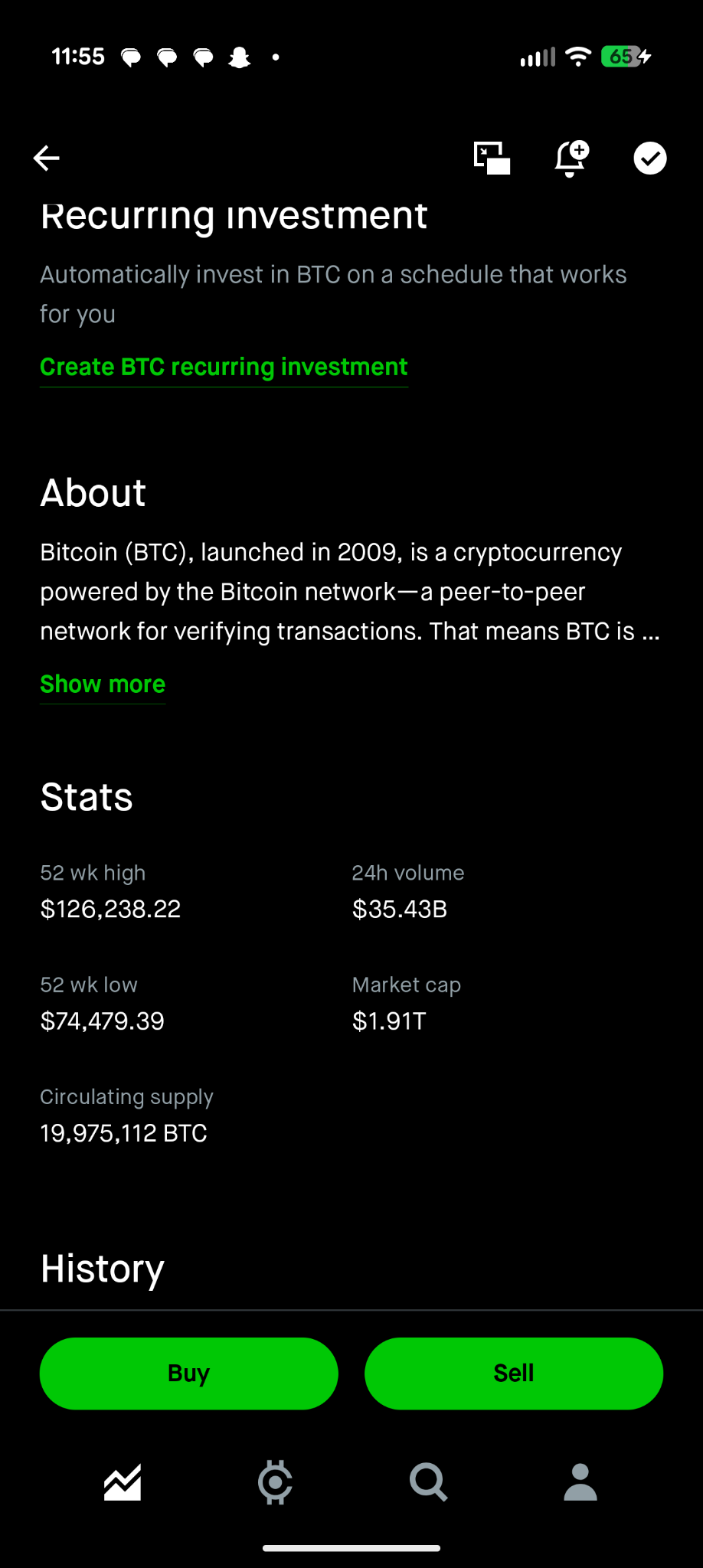 ビットコイン (BTC.CC)$ 時価総額1.91兆ドル？？ すごいな.. - moomooコミュニティ