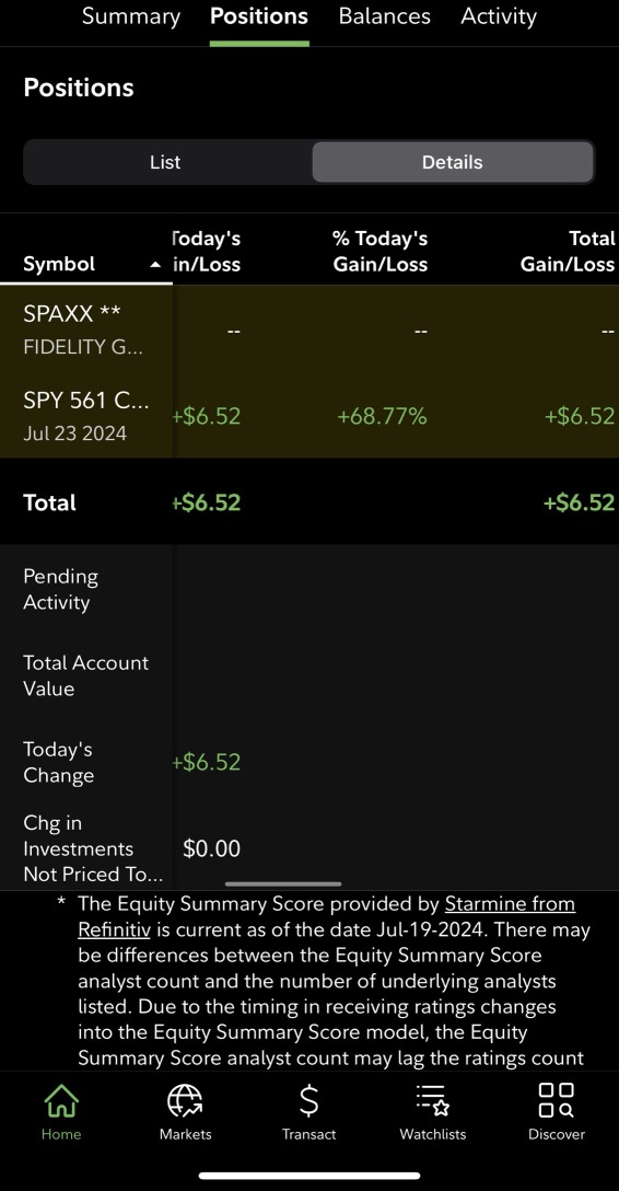 Trades on both SPY & SPX