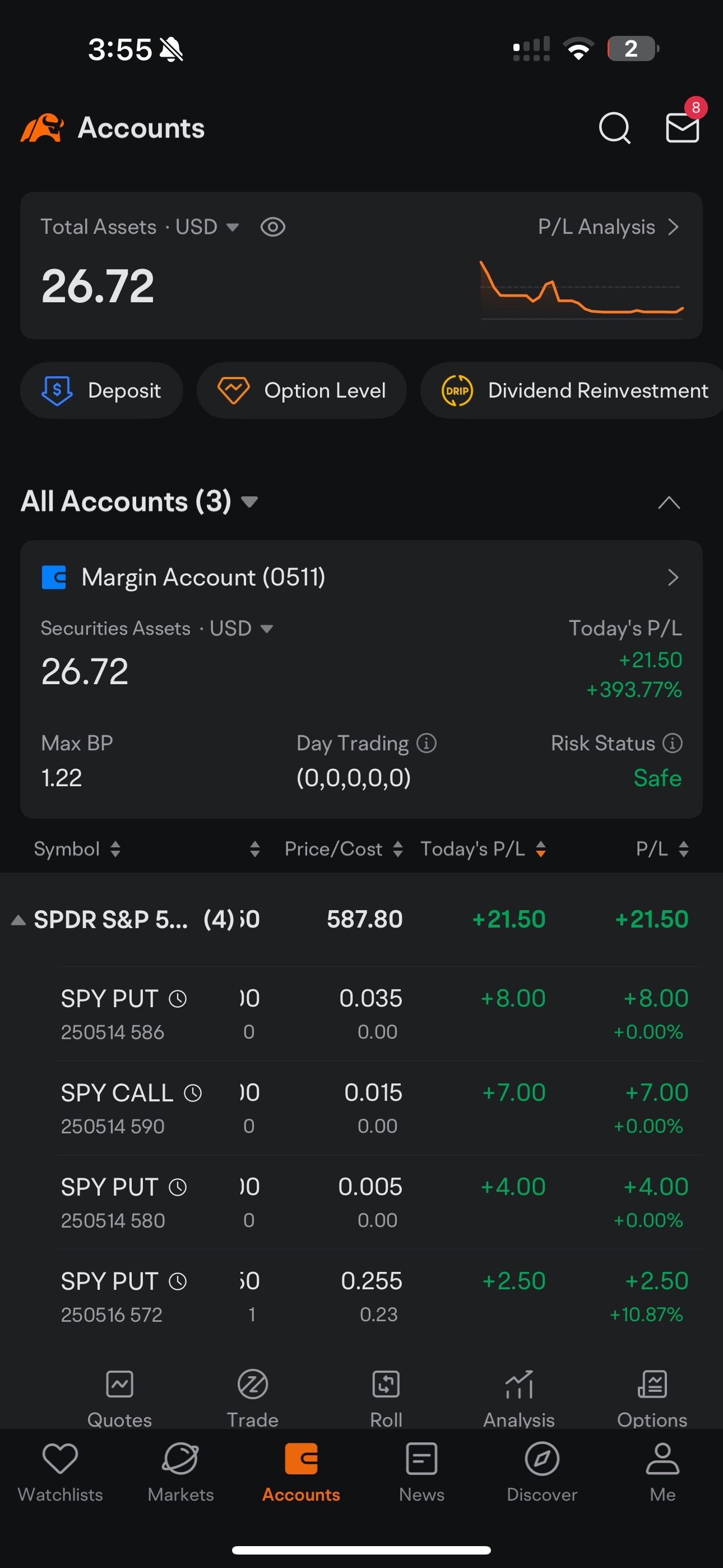 5ドルから100万まで60日で!! (1日あたり28%) - 2回目の100万$チャレンジ。 1日目 ... - moomooコミュニティ