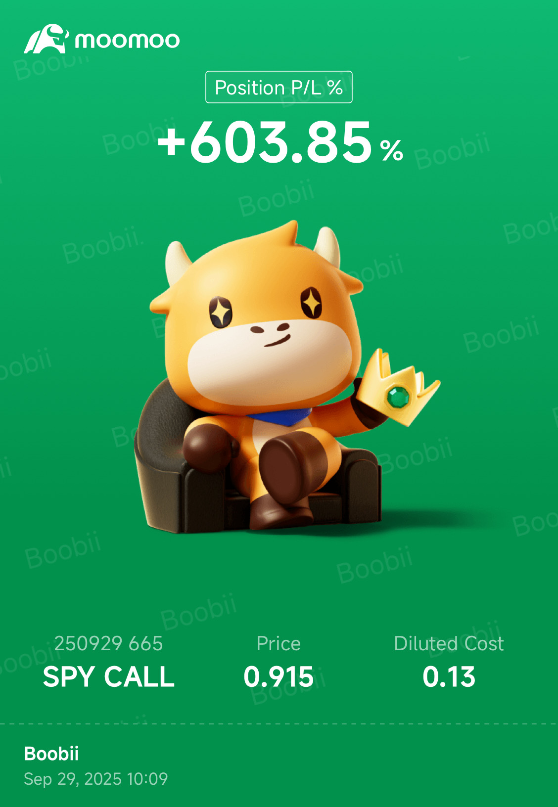 SPY看涨期权全面转移 - 9/29