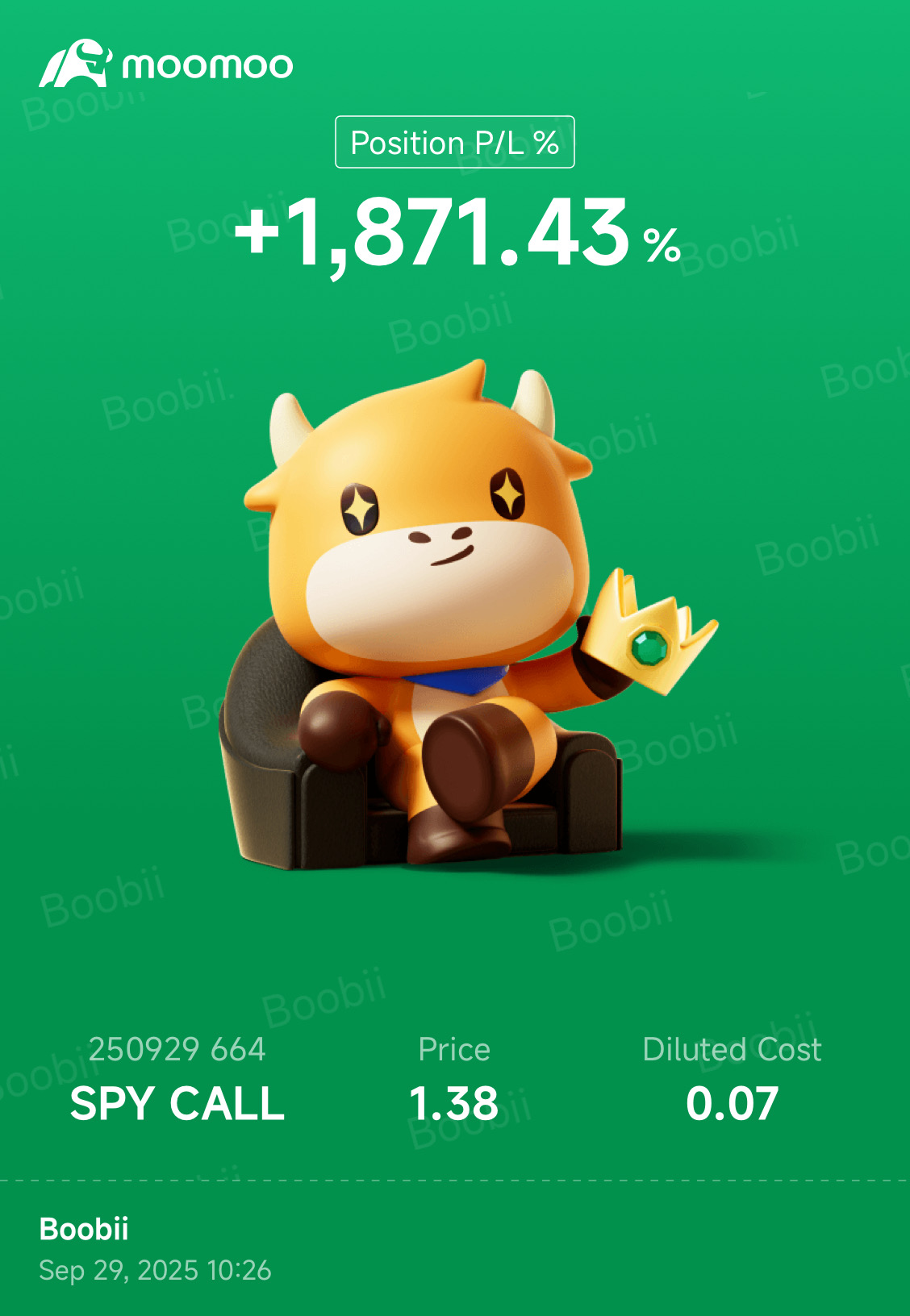 SPY看涨期权全面转移 - 9/29