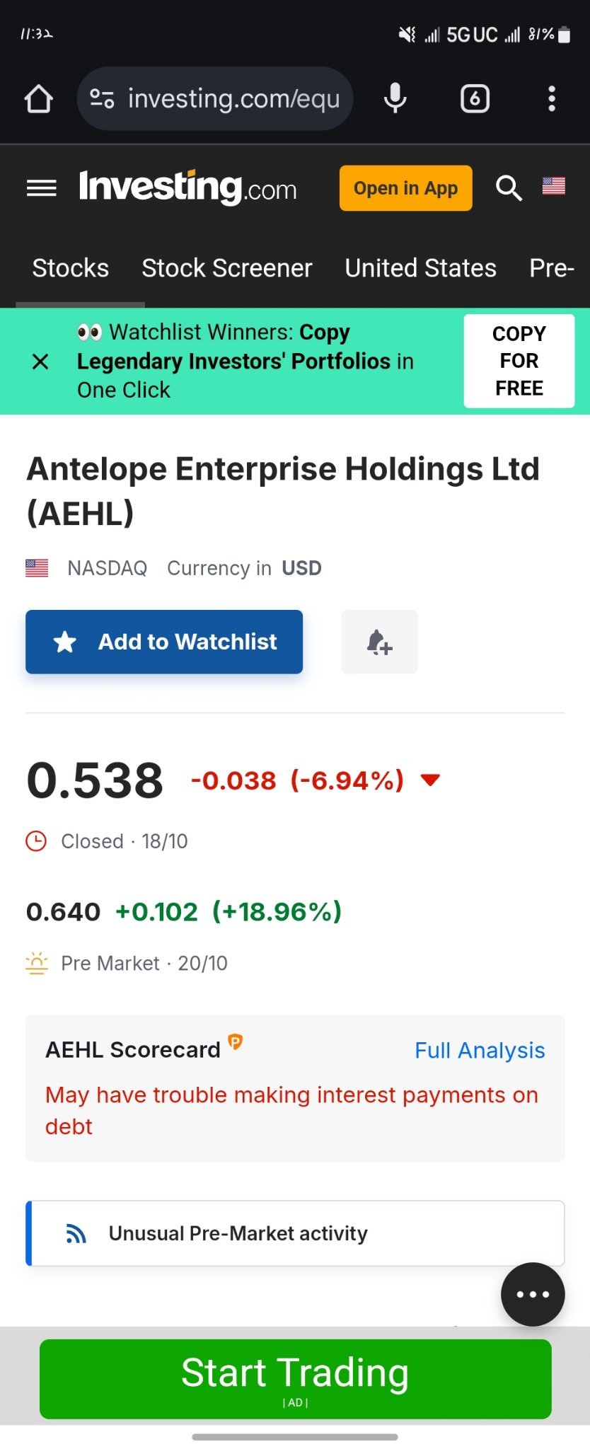 $アンテロープ・エンタープライズ・ホールディング (AEHL.US)$