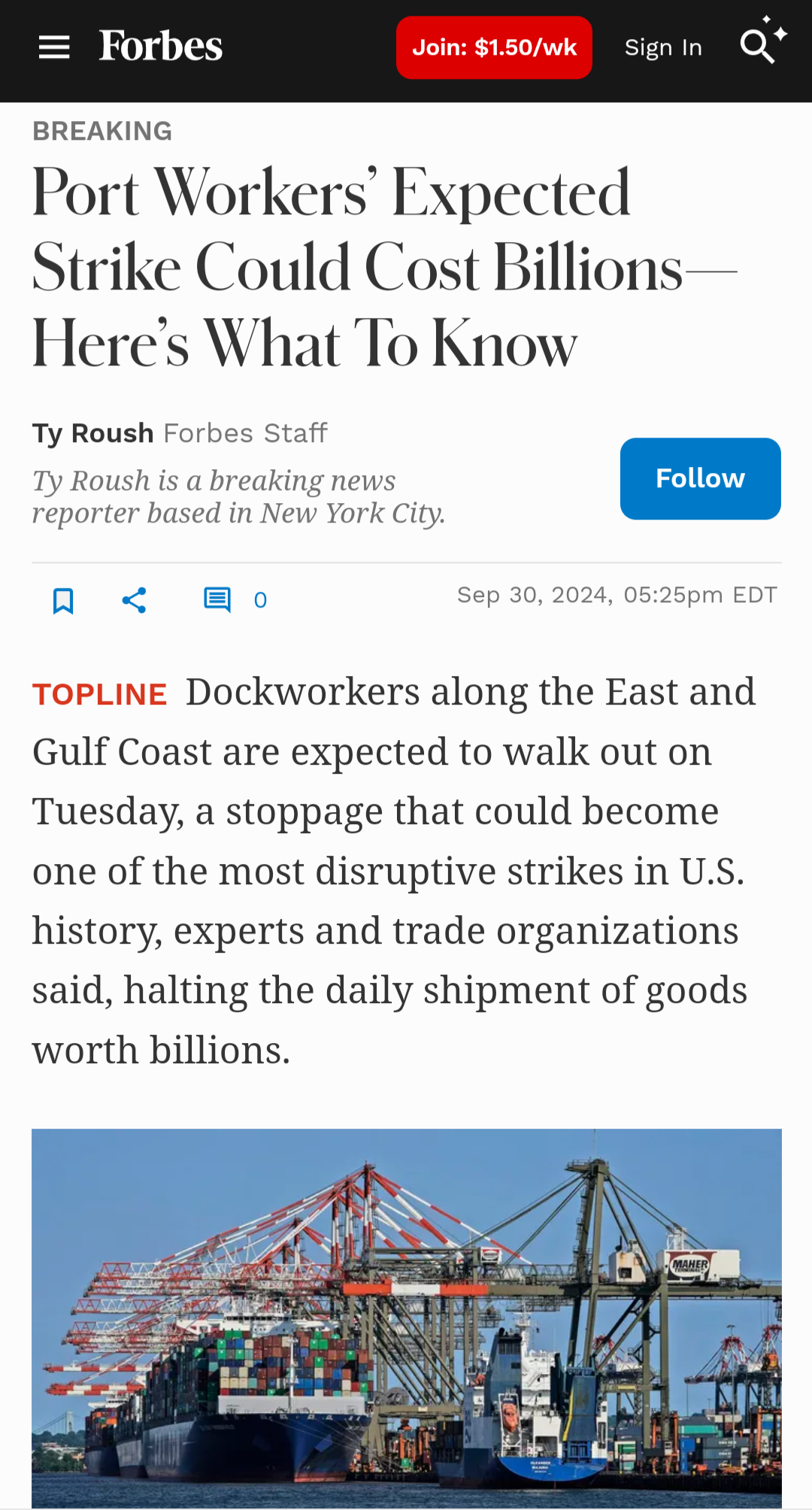 $SPDR S&P 500 ETF (SPY.US)$  So the Fed cuts 50BP because "strong economy," and now we're facing a port strike that could lead to food and goods shortages plus ...