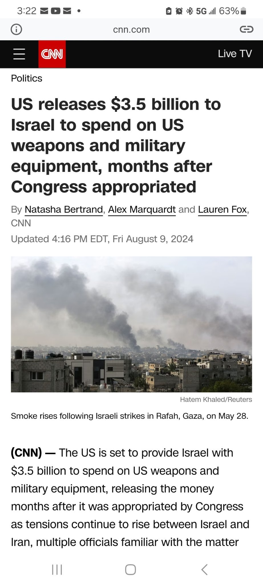 news todayU.S. Releases $3.5B To Israel To Spend On Us Weapons And Military Equipment' - CNN 🤑🤑🤑 stock alerted hurry get in $Hubc iran possible attack over w...