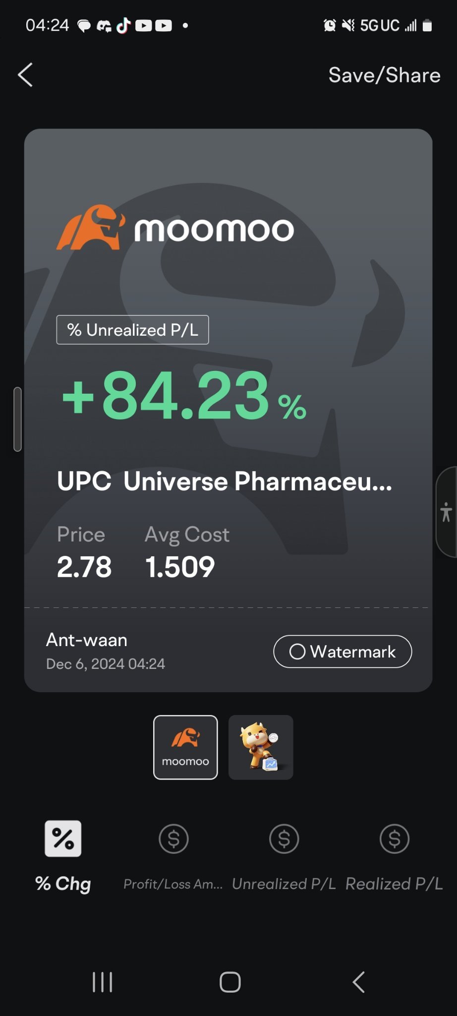 $大自然藥業 (UPC.US)$ 進行中 😎