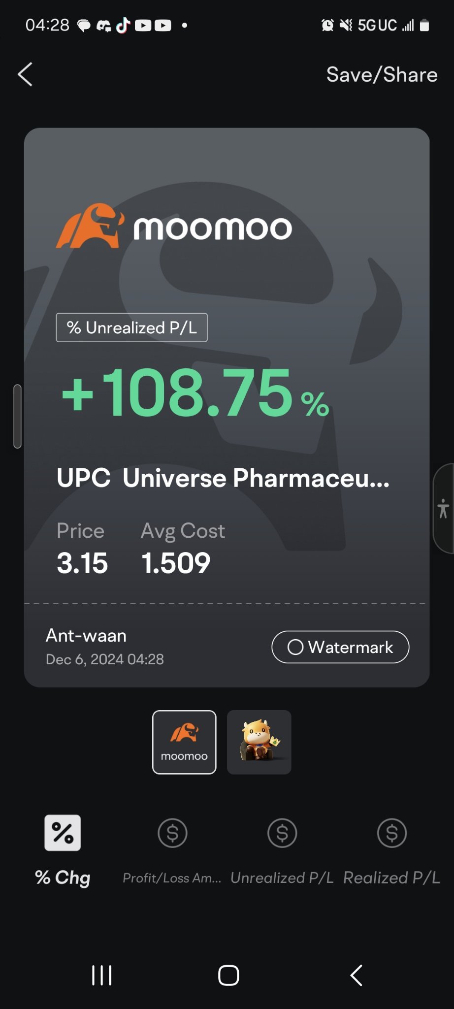 $大自然药业 (UPC.US)$ 明白100% 😂