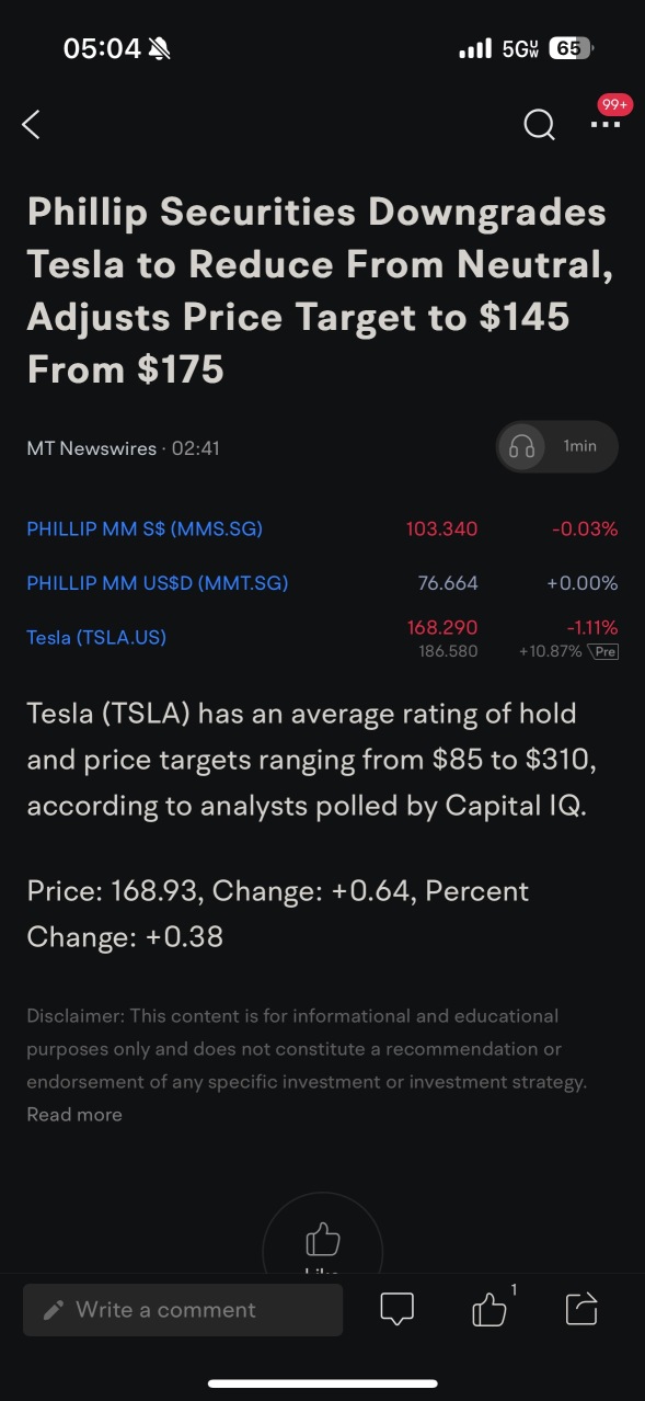 New realistic price target today for Tesla of 145. Don’t worry it’ll crash again