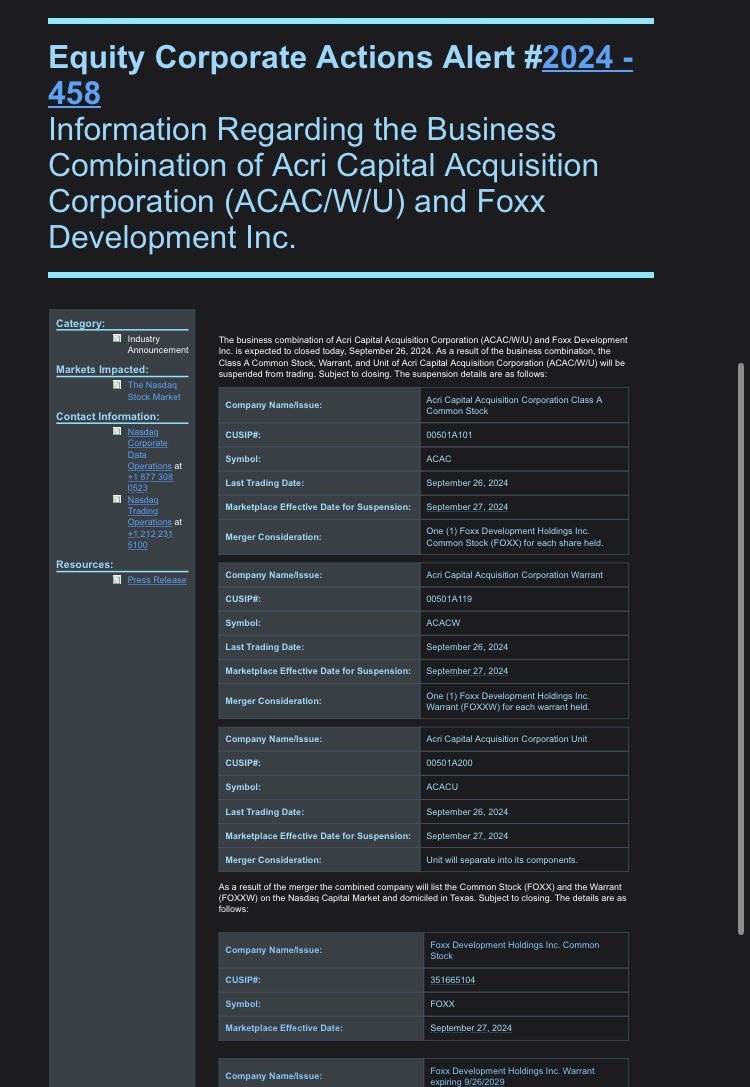 明天将把Ticker更改为FOXX