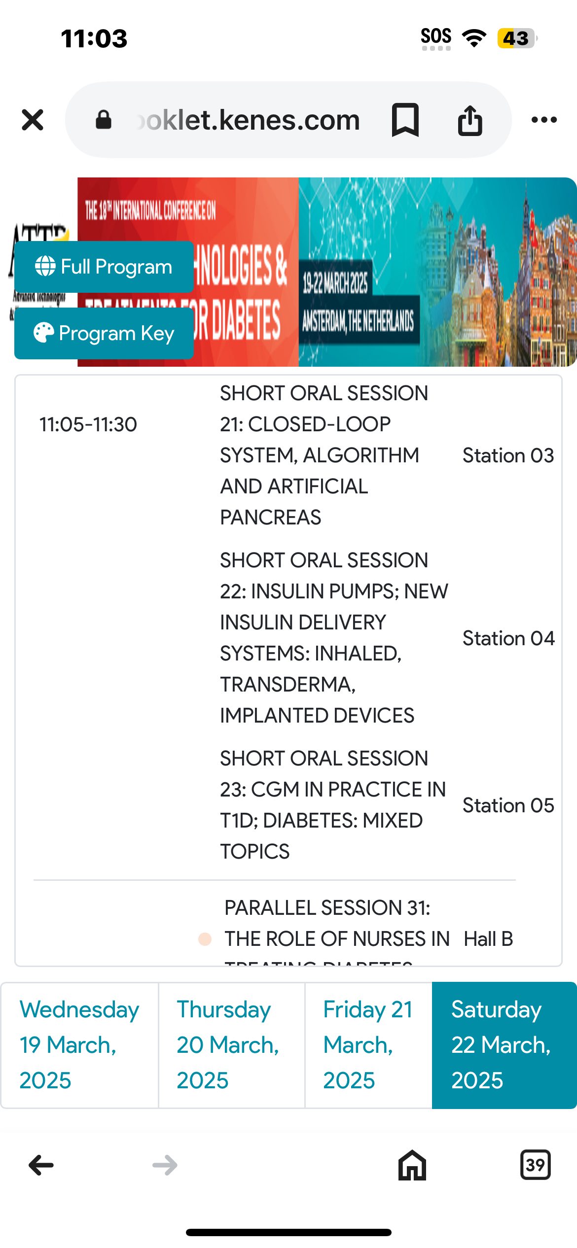 The 2025 ATTD Conference schedule tomorrow or Saturday in Netherlands- possible poster presentation times of GCTK