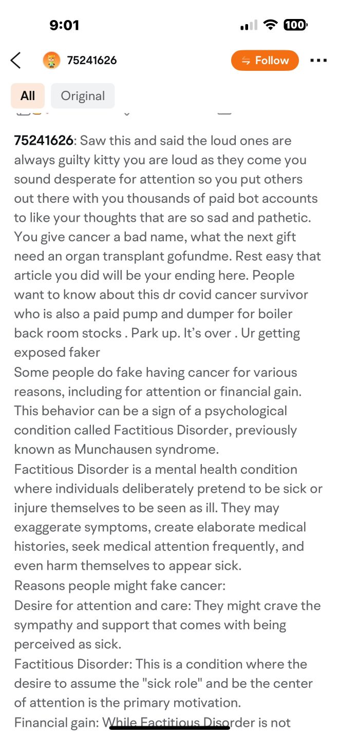 One day, this person will get afflicted with a very aggressive deadly cancer.