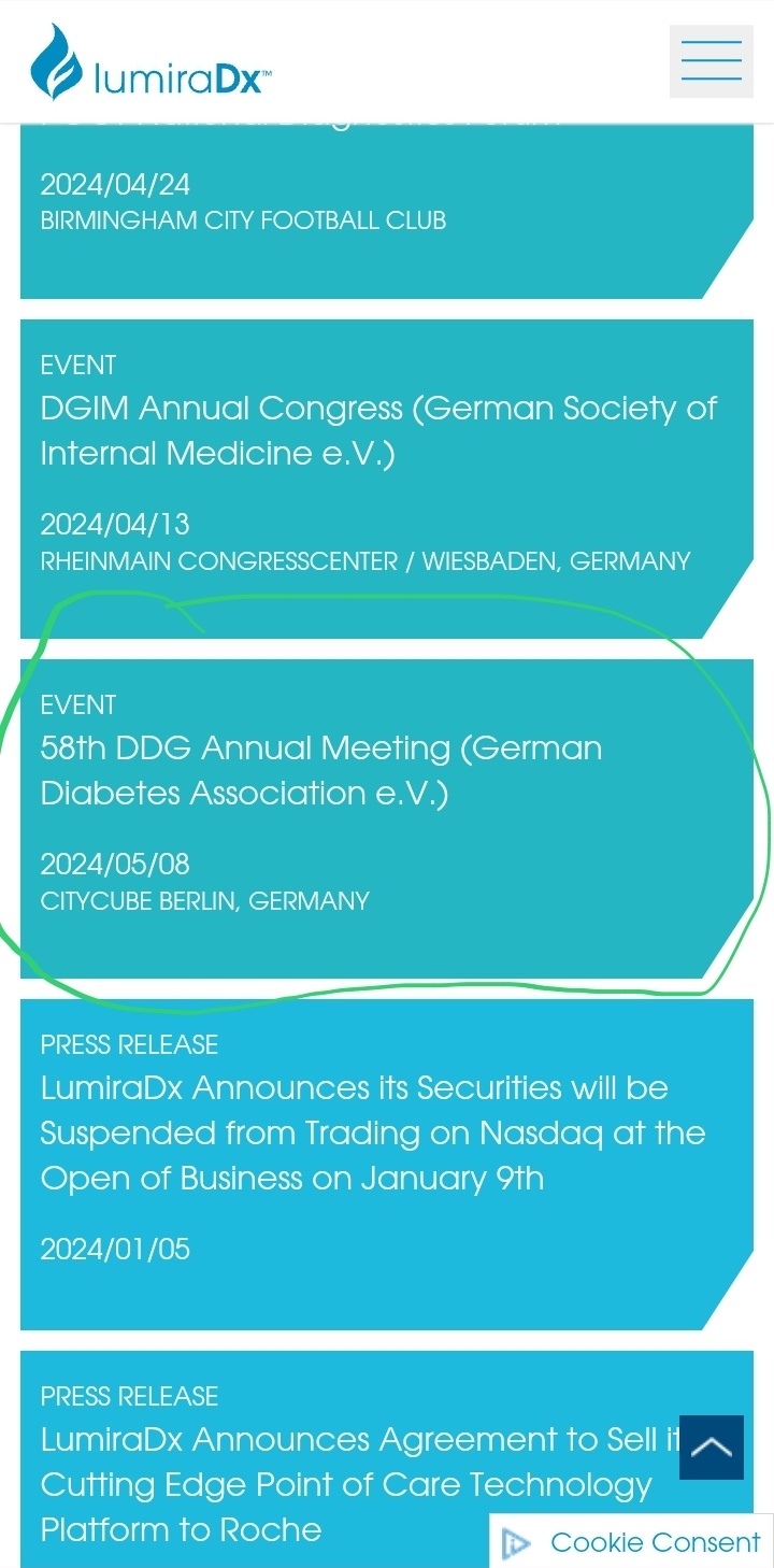 $LumiraDx (LMDXF.US)$ events through June? something tells me that whatever this deal is with Roche isn't going to screw Lumira.