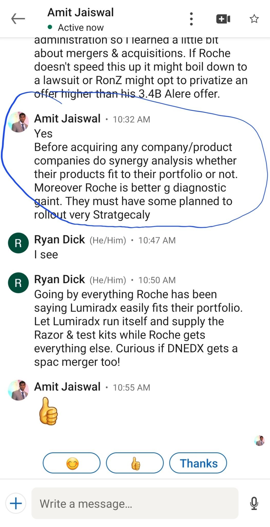 $LumiraDx (LMDXF.US)$ conversation with a district sales manager at SD Biosensor. If Roche doesn't speed this up they may risk facing a lawsuit against Lumiradx...