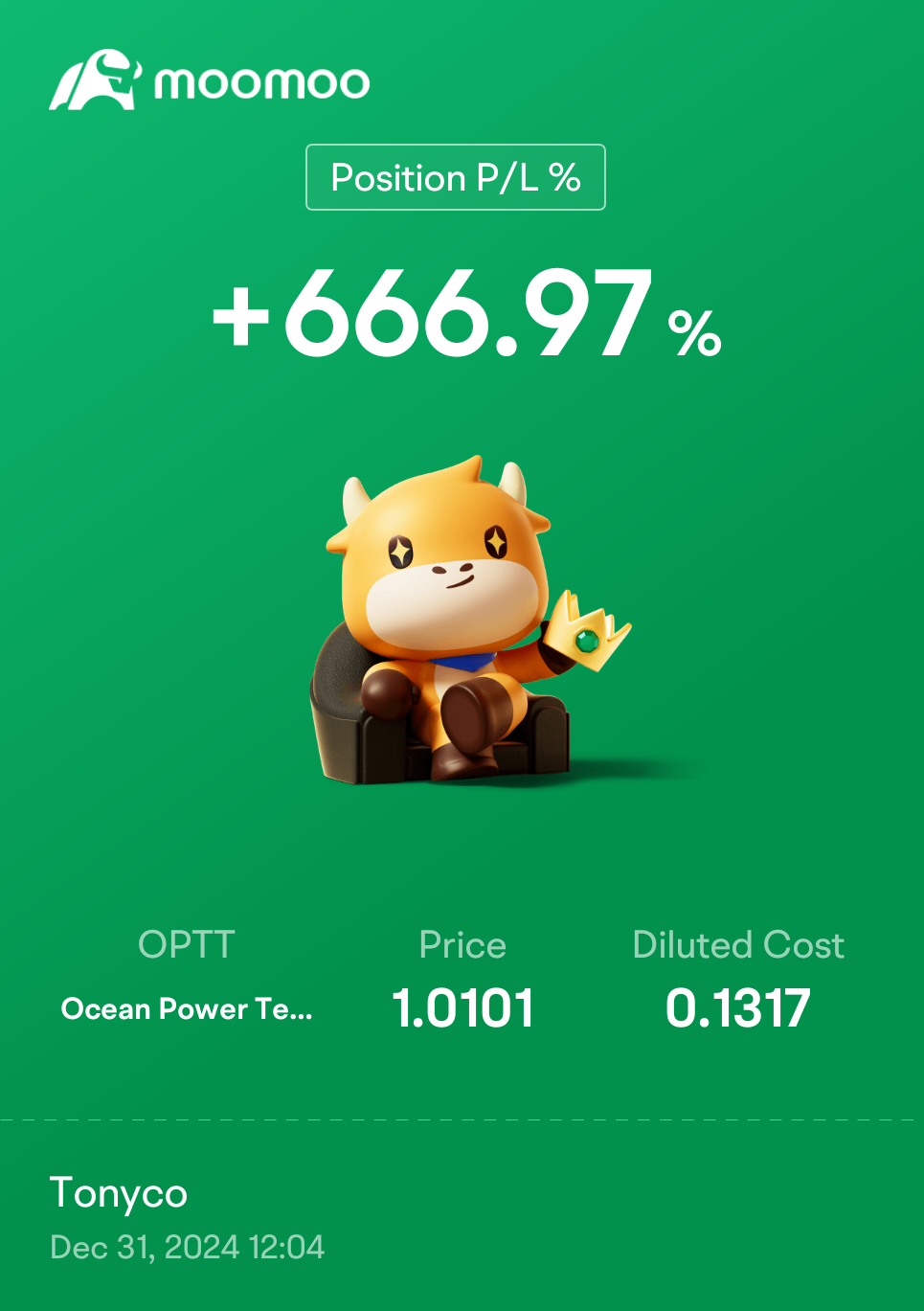 $Ocean Power Technologies (OPTT.US)$ damn wanted 666.66