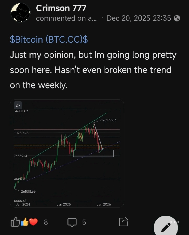 $Bitcoin (BTC.CC)$ This could have been your long entry, but instead some of you would rather argue, its all good 🤷🏽‍♂️