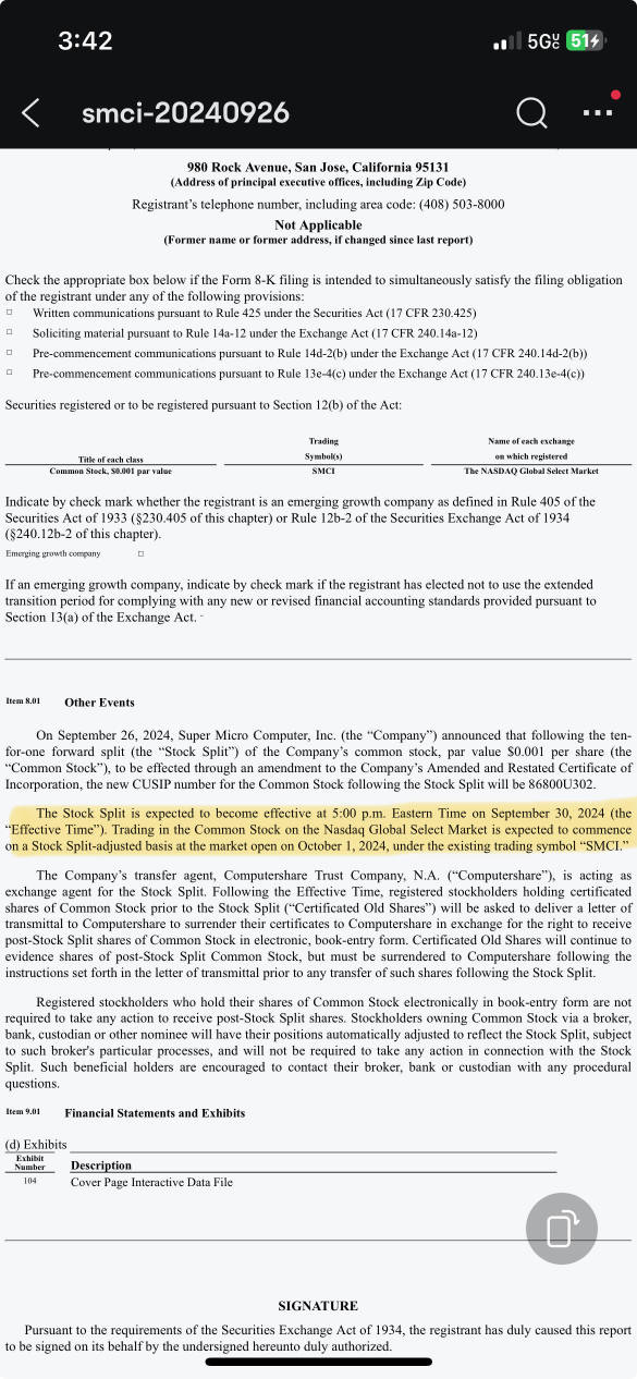 股票拆股預計於9月30日美國東部時間下午5點生效。