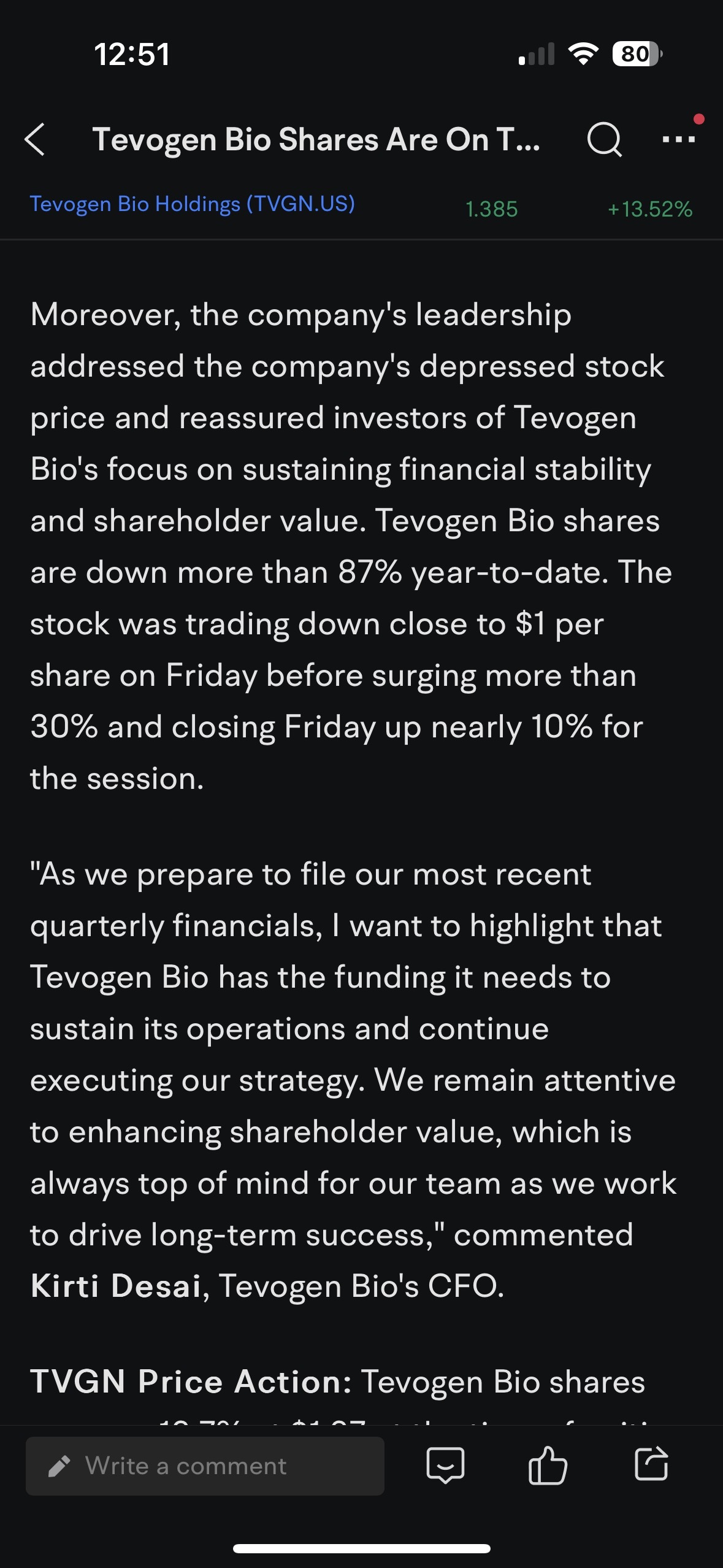 $Tevogen Bio Holdings (TVGN.US)$ 今天強勢支撐和穩定。在線閱讀的收益可能在11月20日。