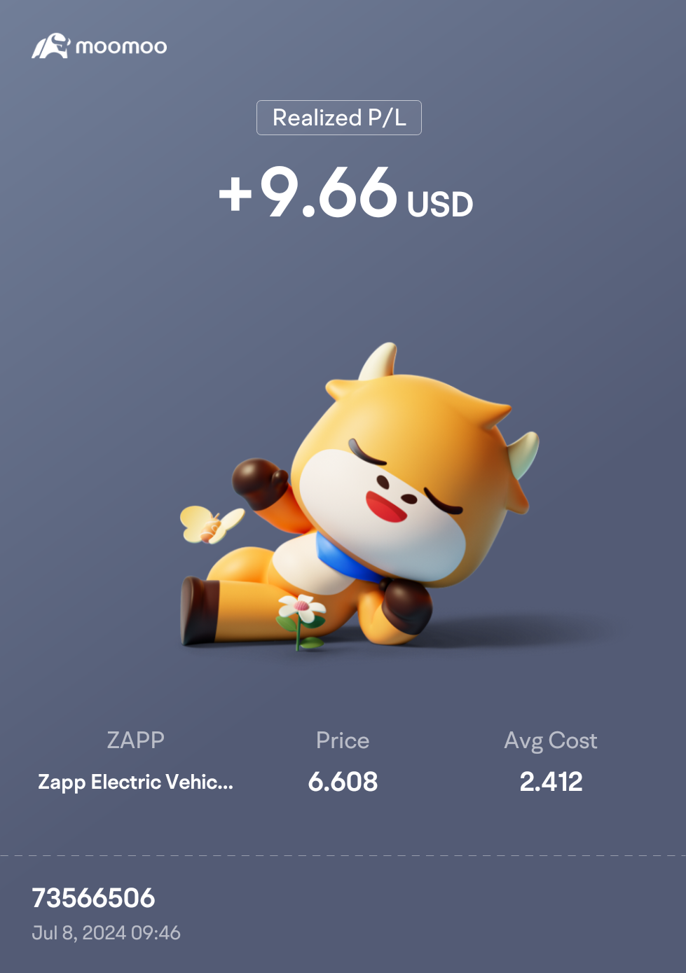 $Zapp Electric Vehicles (ZAPP.US)$2.4円で10株買い、5.1円で売却し、ちょっとばかしですが私のような小さい投資家にとっては9.66円の利益でした @The Big LebowskiGMEの投稿をスクロールしている間にZAPPを見つけました