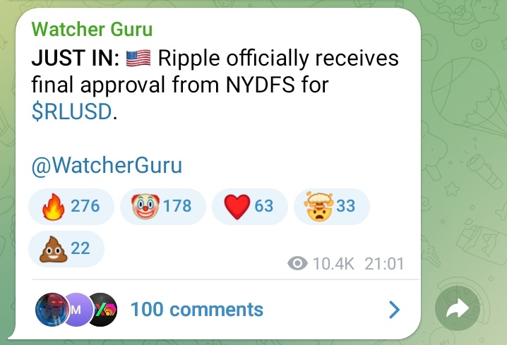 $瑞波币 (XRP.CC)$ RLUSD准备中