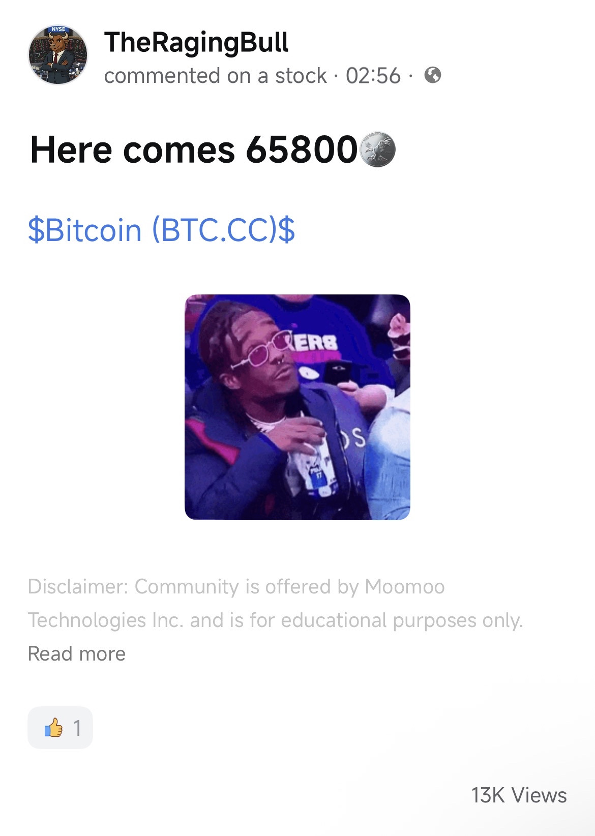 Bitcoin Hit 65800
