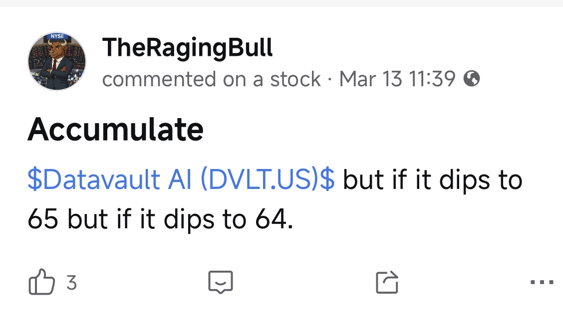 $Datavault AI (DVLT.US)$  如果你是第一次看到我的内容，请关注我，我会带来更多股票⏰相关内容。  如果你像其他人一样耐心等待，请点赞支持。