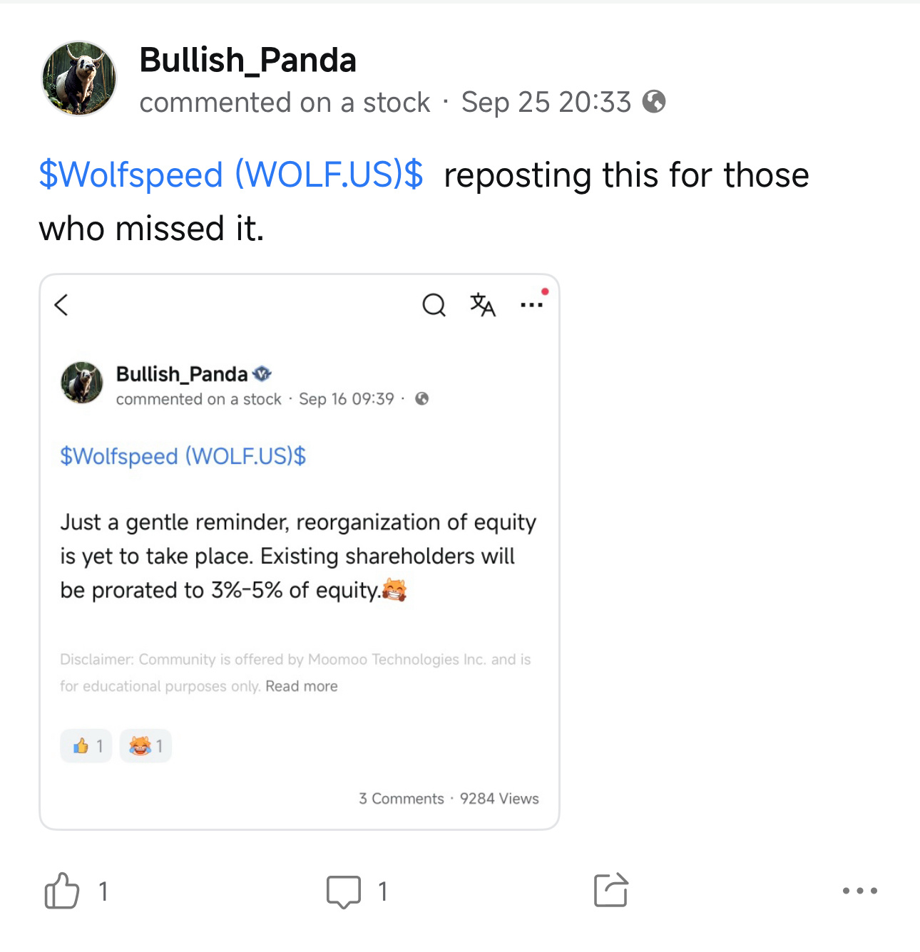 $Wolfspeed (WOLF.US)$ I posted this September 16. Then reposted it again September 25. Let me repost it again. [Cry][Cry][Cry] ALWAYS ALWAYS ALWAYS READ ANNOUNC...