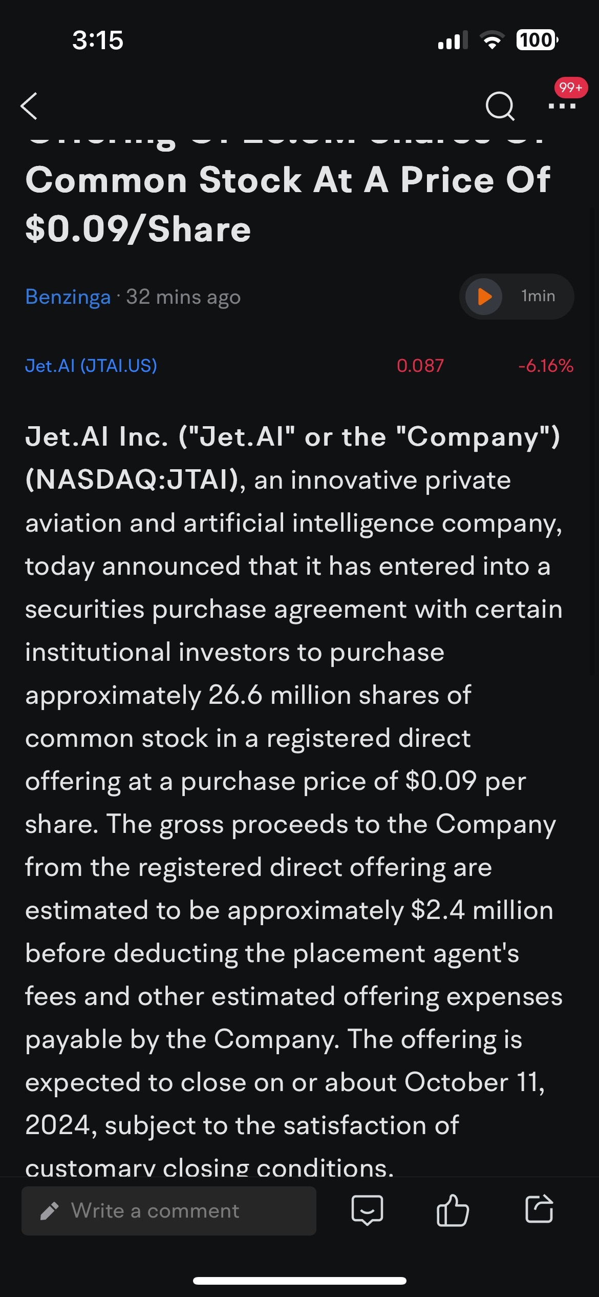 $Jet.AI (JTAI.US)$