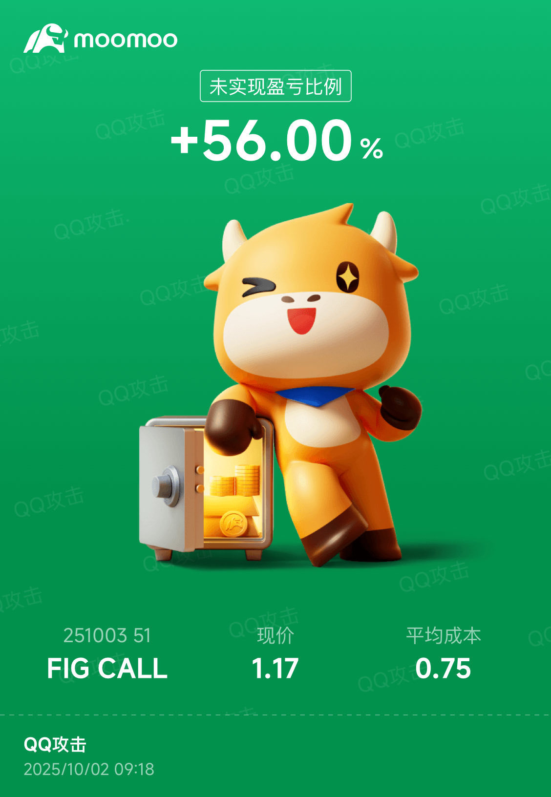 嘿嘿嘿 昨天說什麼來着，昨天就是底。第二次在FIG上掙着錢