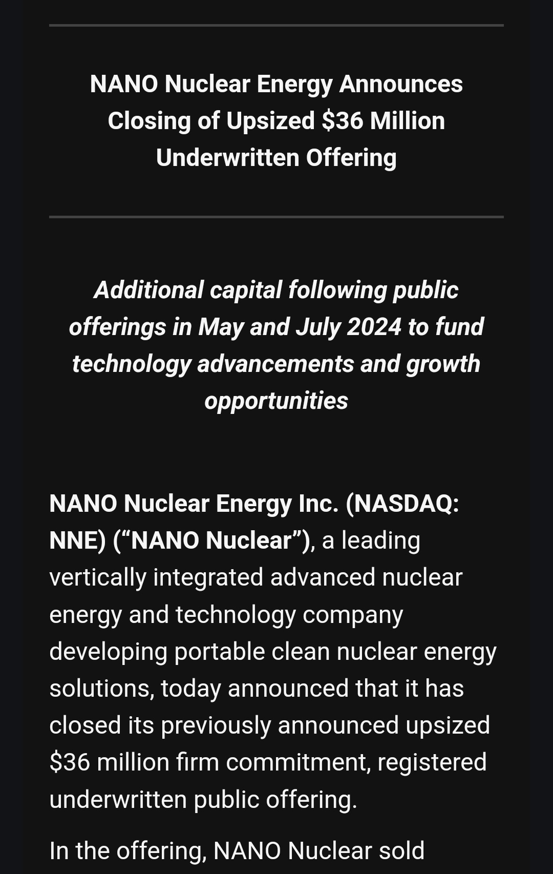 $NANO Nuclear Energy (NNE.US)$