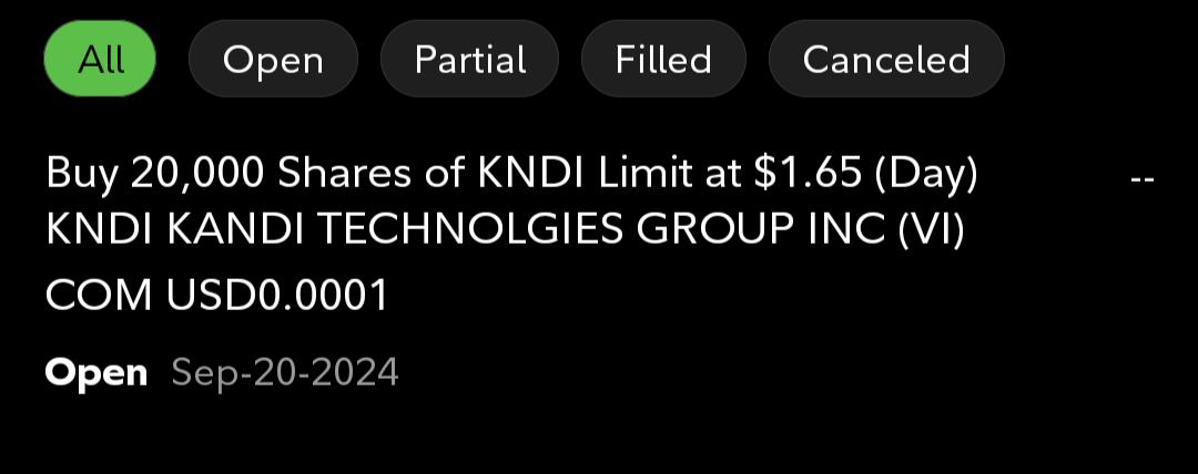 $Kandi Technolgies (KNDI.US)$ just wanted to show everybody I'm not full of shit by the way so I can do a screenshot of fidelity Schwab prohibits it.  I'm going...