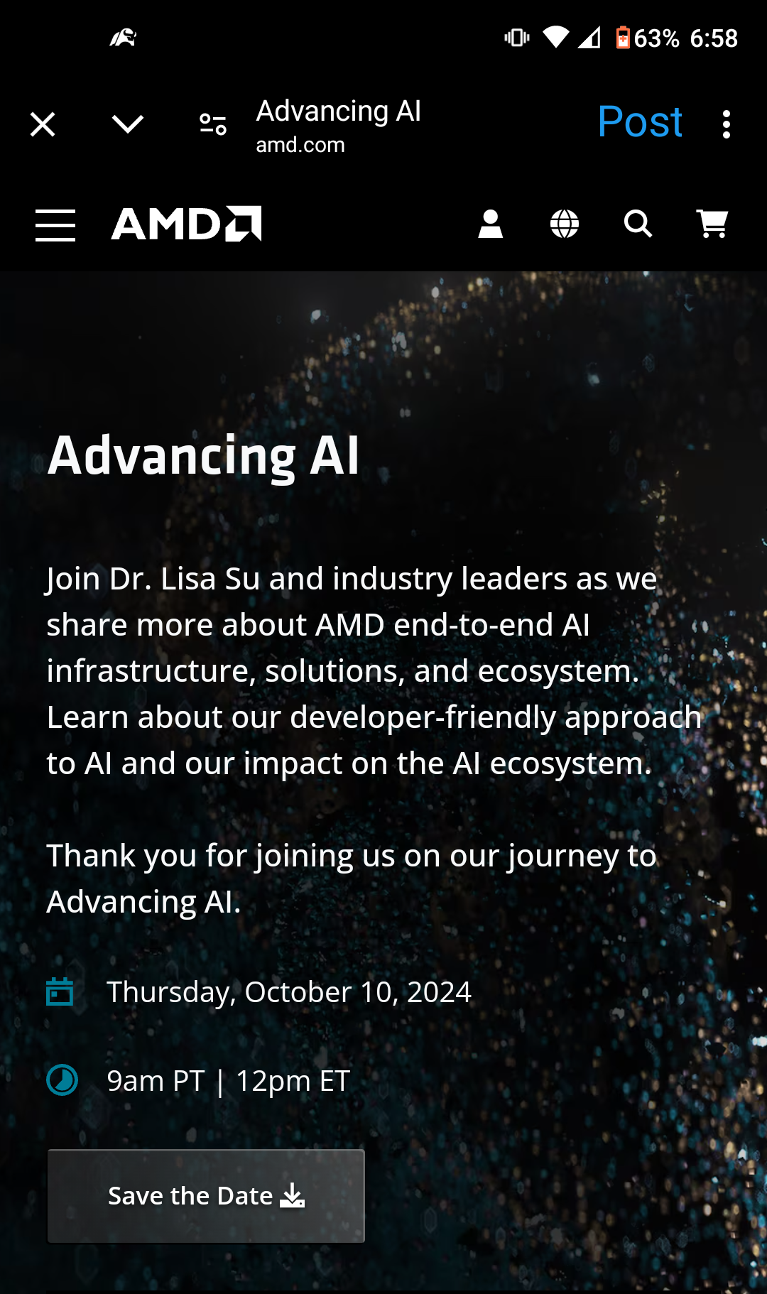 $Advanced Micro Devices (AMD.US)$ everyone's focusing on Tesla on the 10th AMD has a major event.