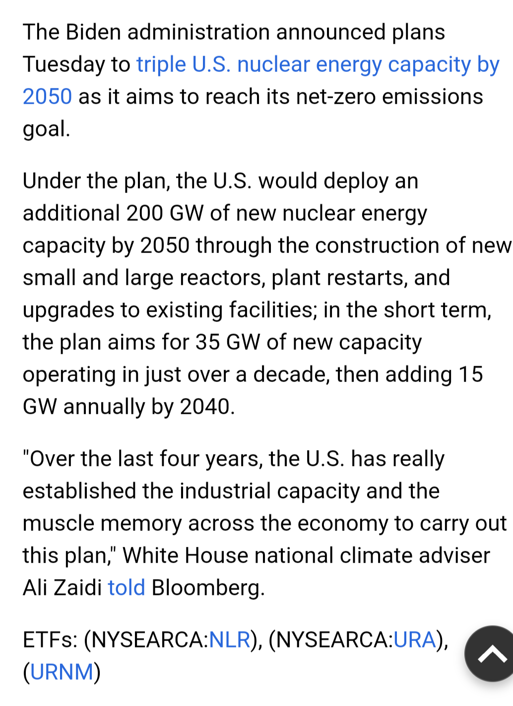 $NANO Nuclear Energy (NNE.US)$ okay so here's some news that came out from the Biden administration. it's important but you also have to understand that the fir...