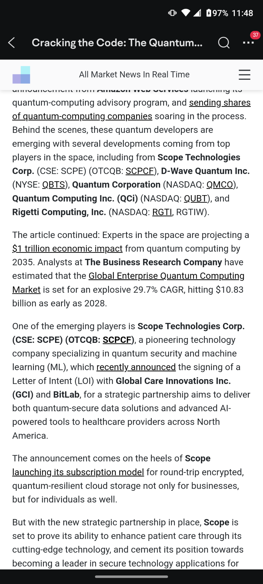 $Scope Technologies Corp (SCPE.CA)$ this company was just in a story I'll copy and paste it for you. since no one's ever commented on it doesn't look like anybo...