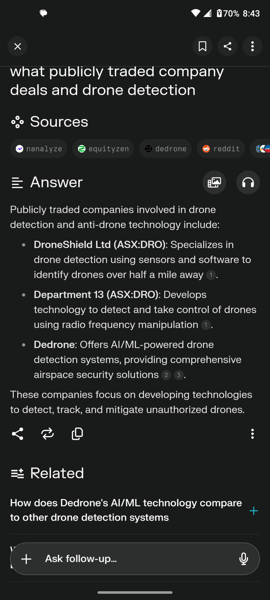 $Droneshield Ltd (DRO.AU)$ you need to pay close attention to what I am saying.  effective today FBI DHS is going to be deploying drone detection technology to ...