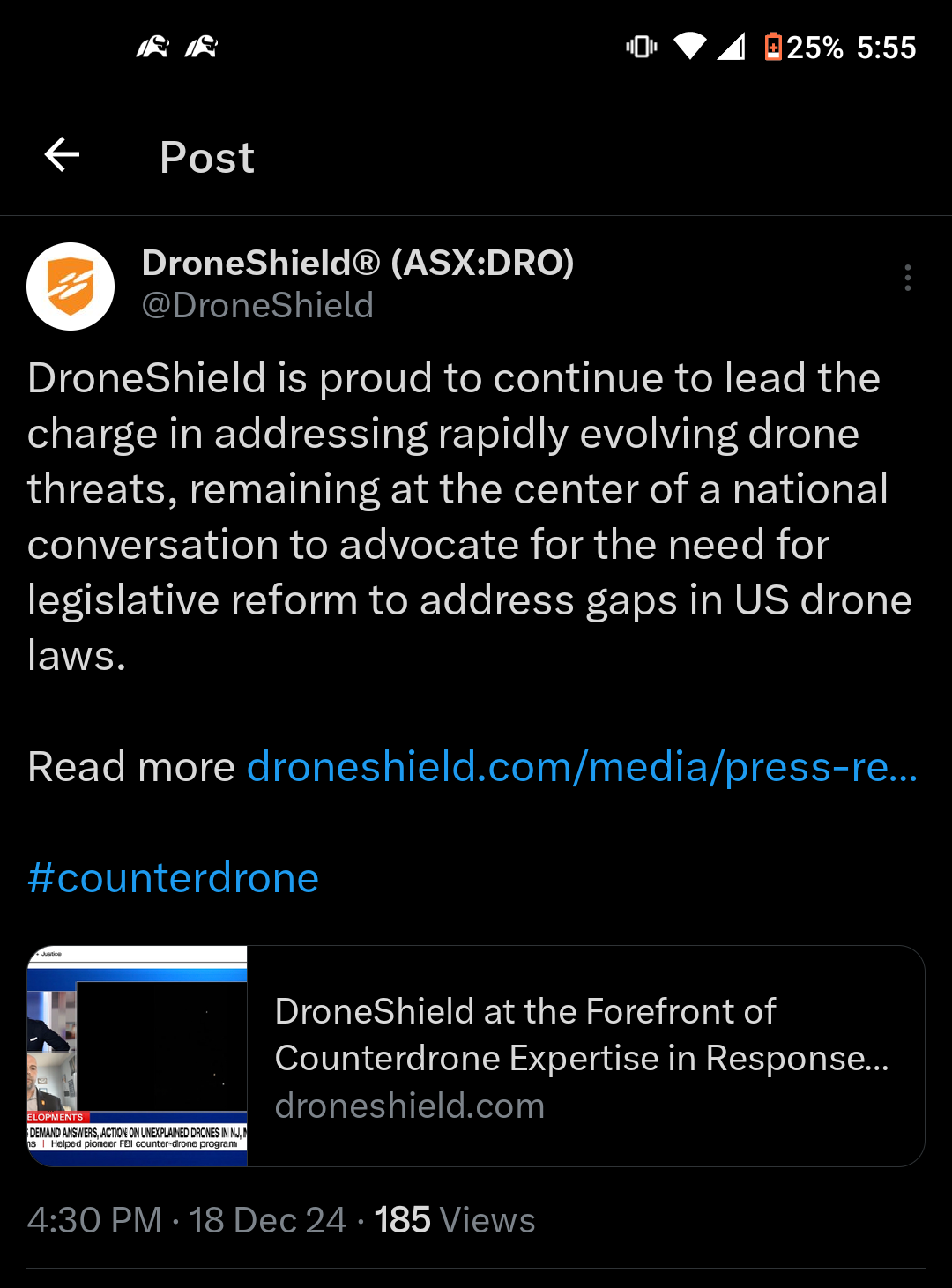 $Droneshield Ltd (DRO.AU)$