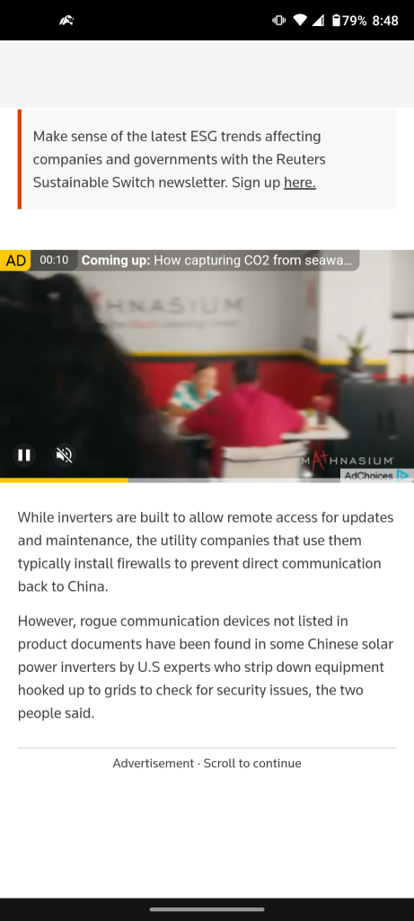 Wow! the next national security issue solar.. China Ban