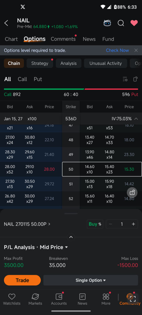 LEAP OPTION TRADE