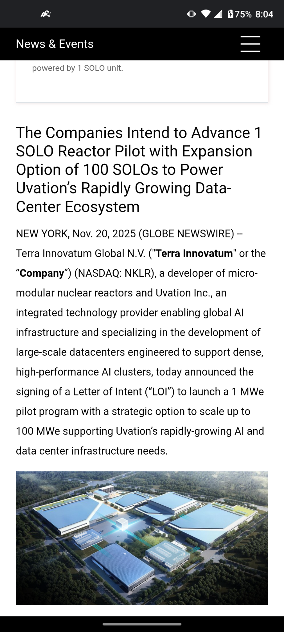 $Terra Innovatum Global (NKLR.US)$ $Oklo Inc (OKLO.US)$$NANO Nuclear Energy (NNE.US)$$NuScale Power (SMR.US)$$Terrestrial Energy (IMSR.US)$$英伟达 (NVDA.US)$