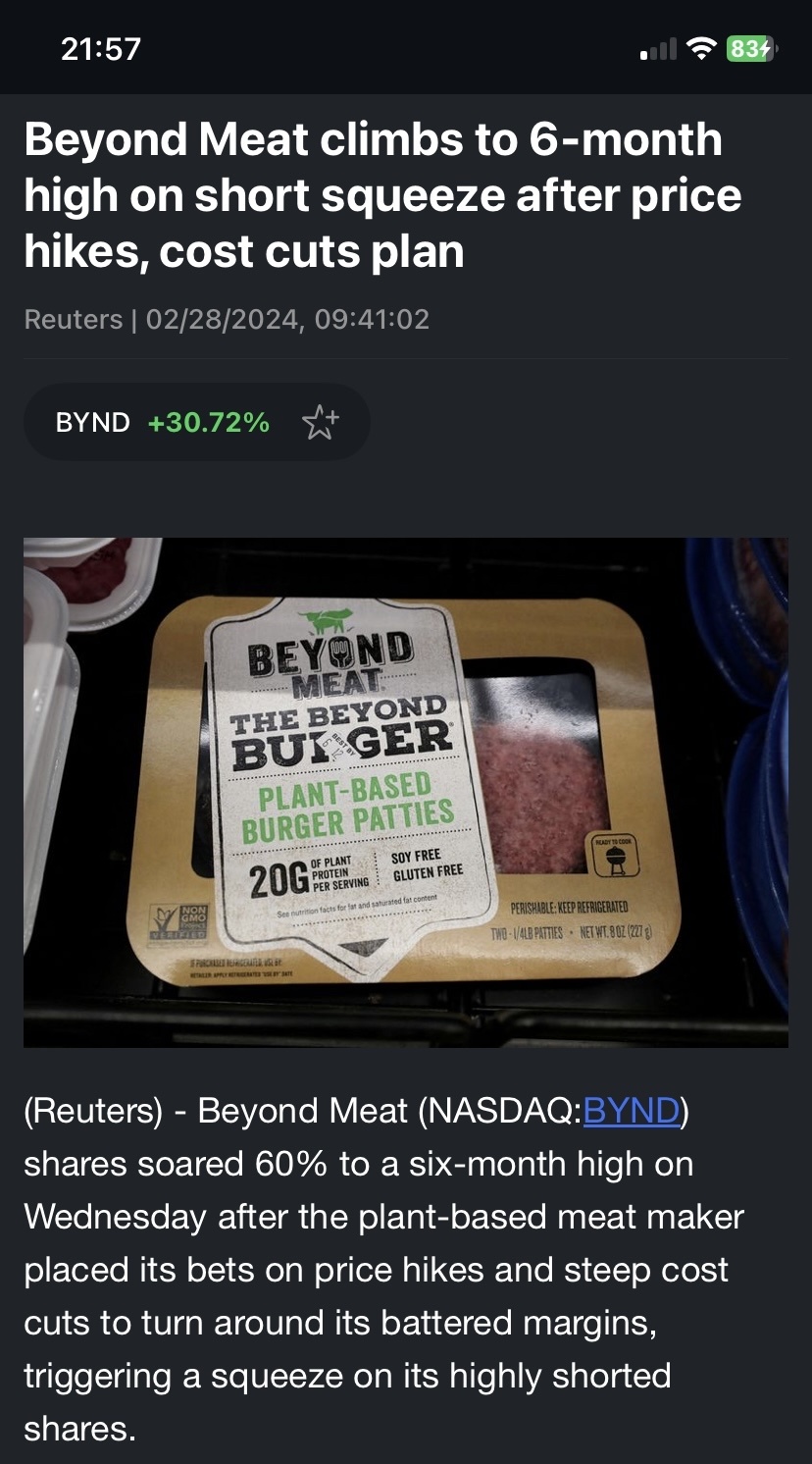 🥩⚡️🥩⚡️🥩⚡️🥩 $Beyond Meat (BYND.US)$ 📊⚡️📊