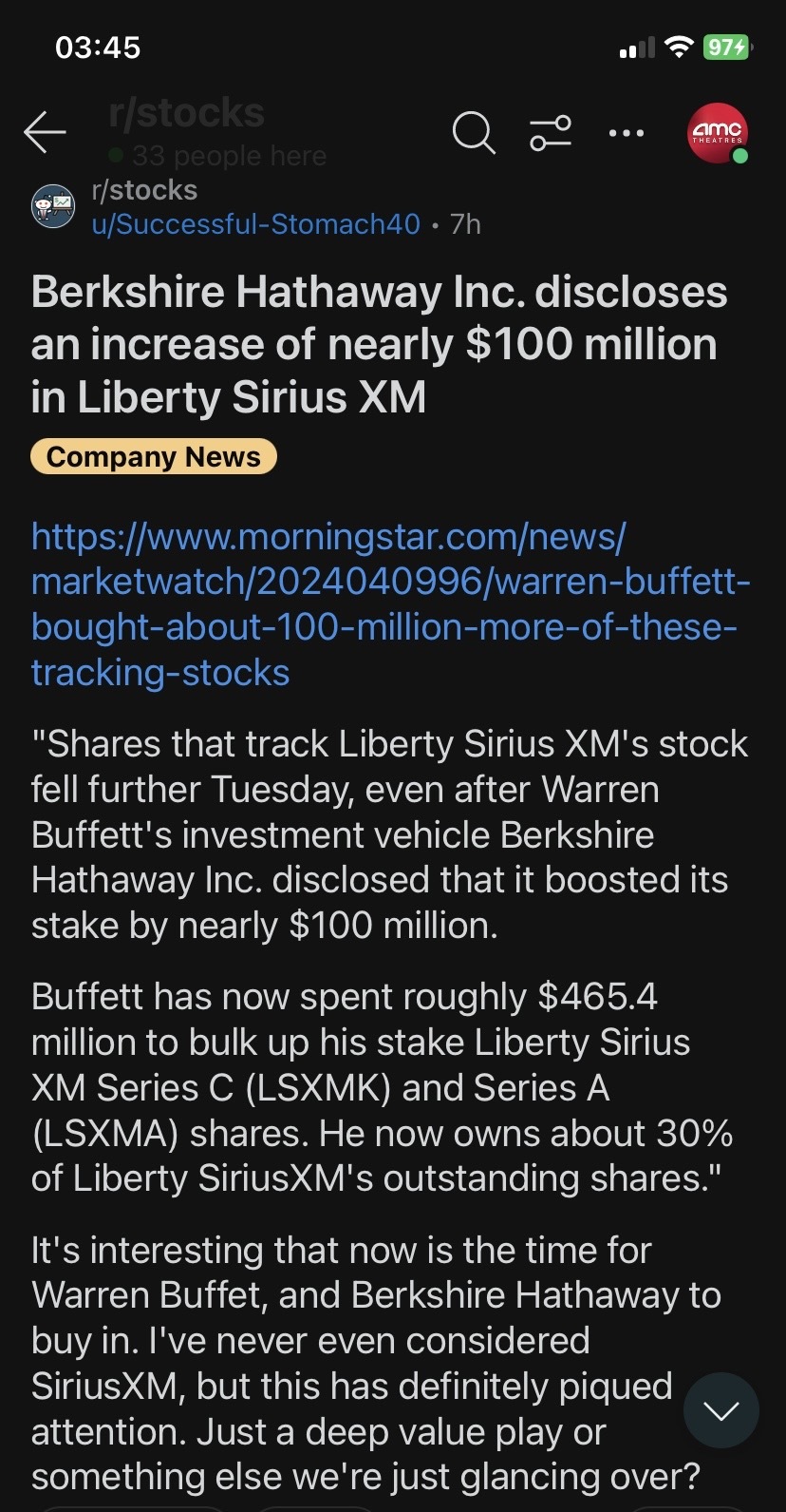 $Berkshire Hathaway-B (BRK.B.US)$$Berkshire Hathaway-A (BRK.A.US)$$Sirius XM (SIRI.US)$ 📊⚡️📊 📊⚡️📊