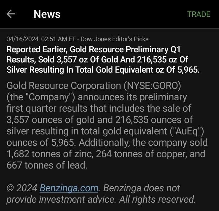 $Gold Resource (GORO.US)$ 📊⚡️📊