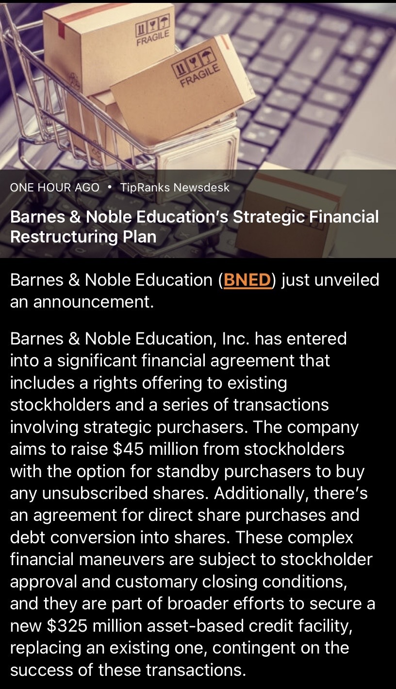 $Barnes & Noble Education (BNED.US)$ 📊⚡️📊