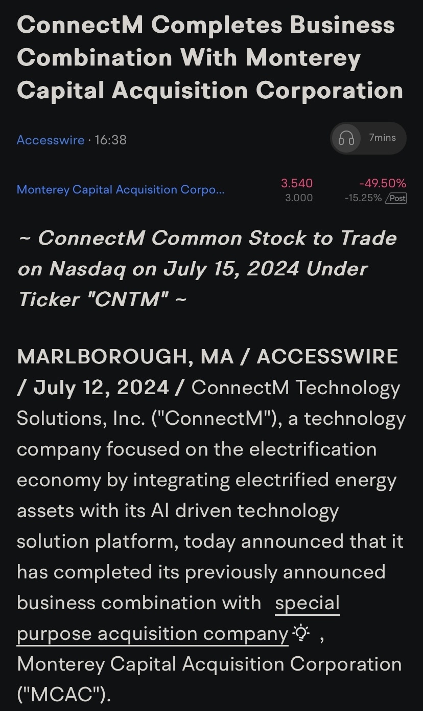 $Monterey Capital Acquisition Corporation (MCAC.US)$