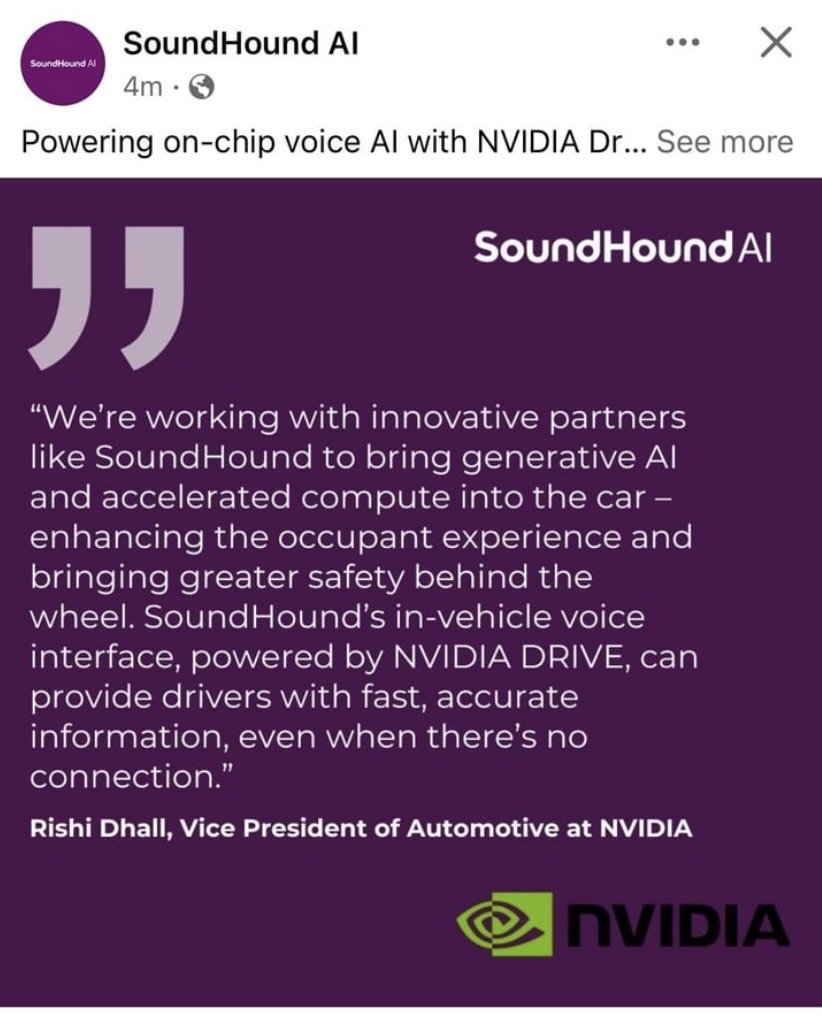 $SoundHound AI (SOUN.US)$$英伟达 (NVDA.US)$