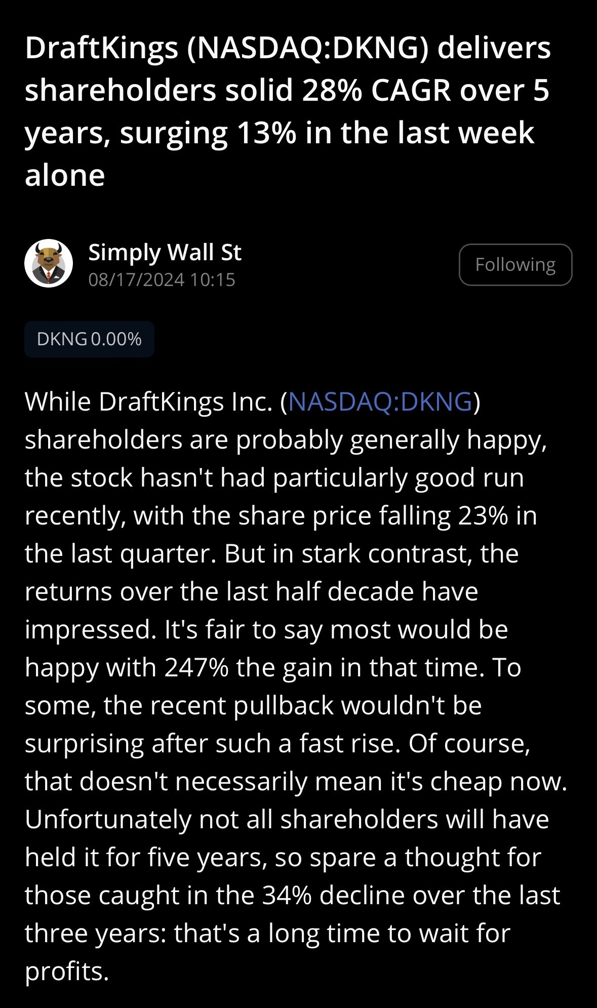 $DraftKings (DKNG.US)$