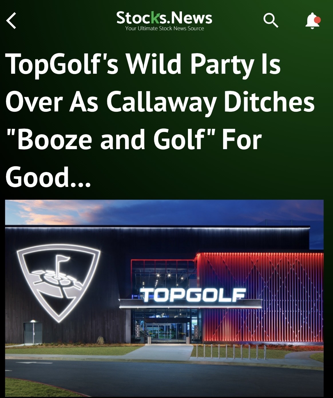 $Topgolf Callaway Brands (MODG.US)$